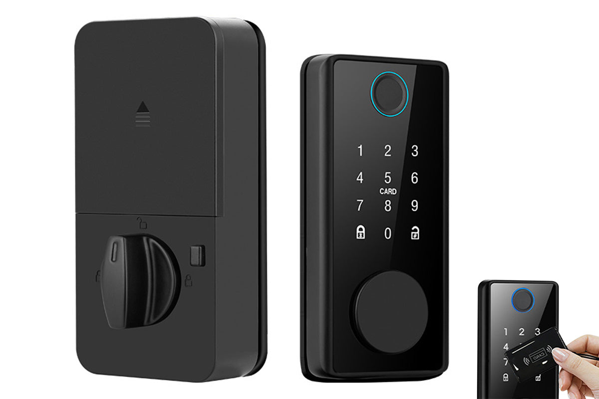 Keyless Smart Door Lock Fingerprint Password Card App Control Auto Lock