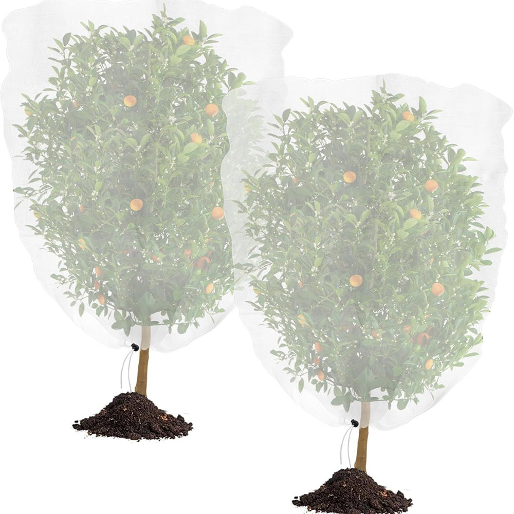 3 Pack Drawstring Fruit Tree Netting Cover Fine Mesh Bird Fruit Fly Insect Protection for Garden Potted Plant Fruit Trees