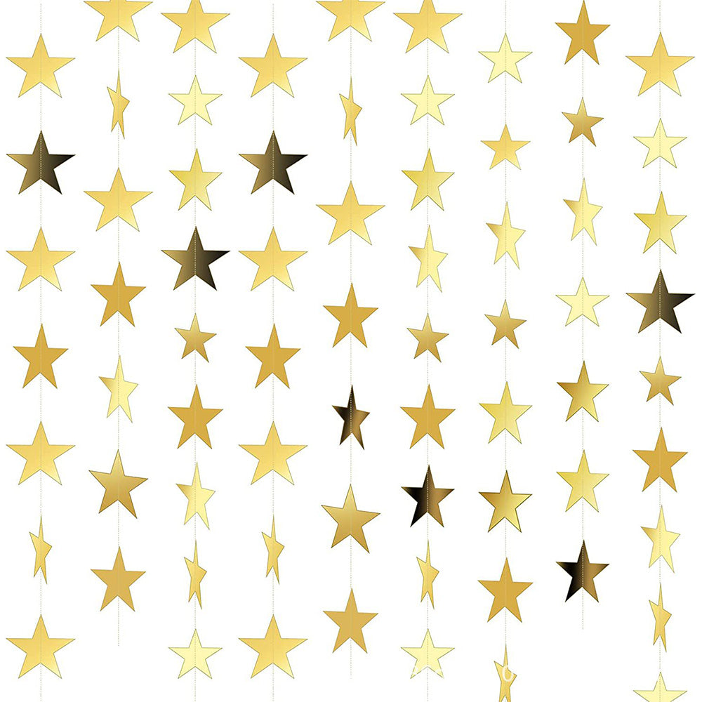 5 Pack 4m Thick Paper Star Garland Bunting Banners for Parties Weddings