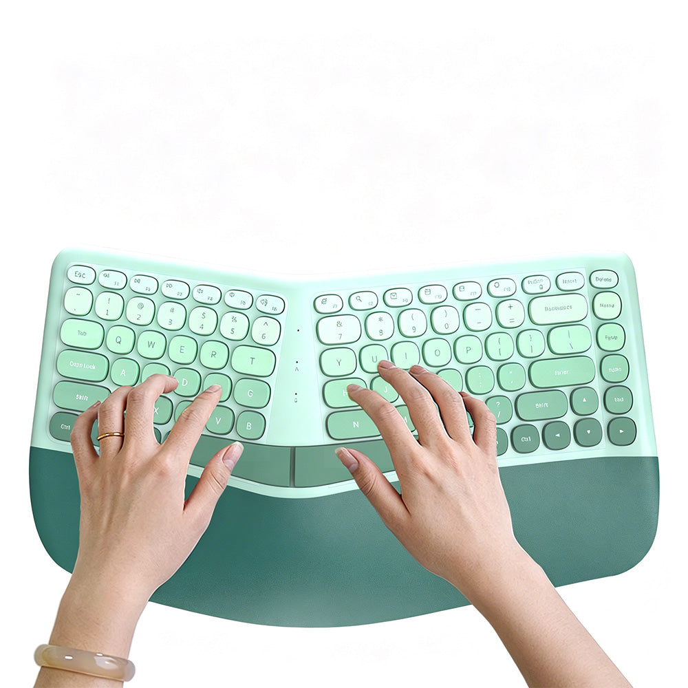 2.4G Wireless Keyboard and Mouse Set with Ergonomic Design 84 Key Keyboard and 6 Button Mouse