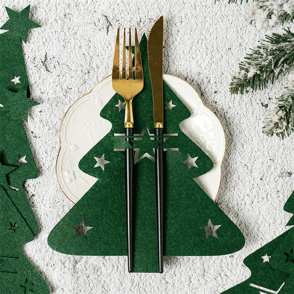 12Pcs Cutlery Bag Table Decoration Christmas Knife Fork Holder Tableware Organizer