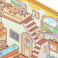 20 Sets DIY House Sticker Kit 3D Miniature Scene Stickers Cute Cartoon Scenes
