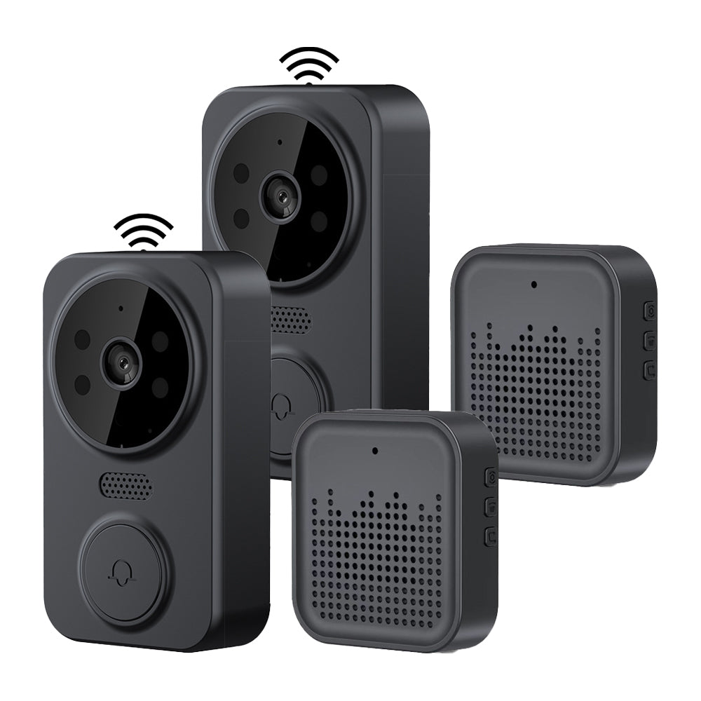 2Pcs Wireless Smart Video Doorbell Infrared Night 2 Way Voice Doorbell