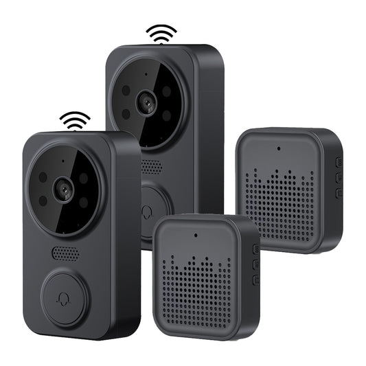 2Pcs Wireless Smart Video Doorbell Infrared Night 2 Way Voice Doorbell