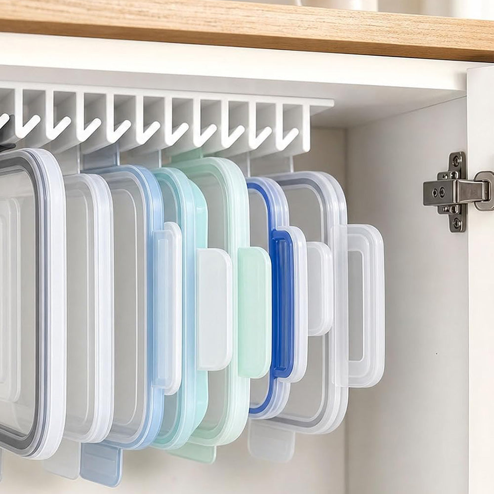 2 Pcs Under Shelf Lid Organizer Slide In for Kitchen Cabinet Storage-Style 2