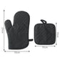 Cotton Silicone Oven Mitts Set with Pot Holders