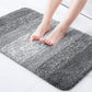 Gradient Stripe Microfiber Bath Mat Absorbent Quick Dry Bathroom Rug with Rubber Backing Machine Washable