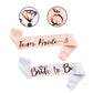 7Pcs Bride Sash Set-1 White Bride to Be Sash 6 Black Team Bride
