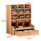 Wooden Desk Organizer with Drawers Art Supplies Storage Desktop Stationary