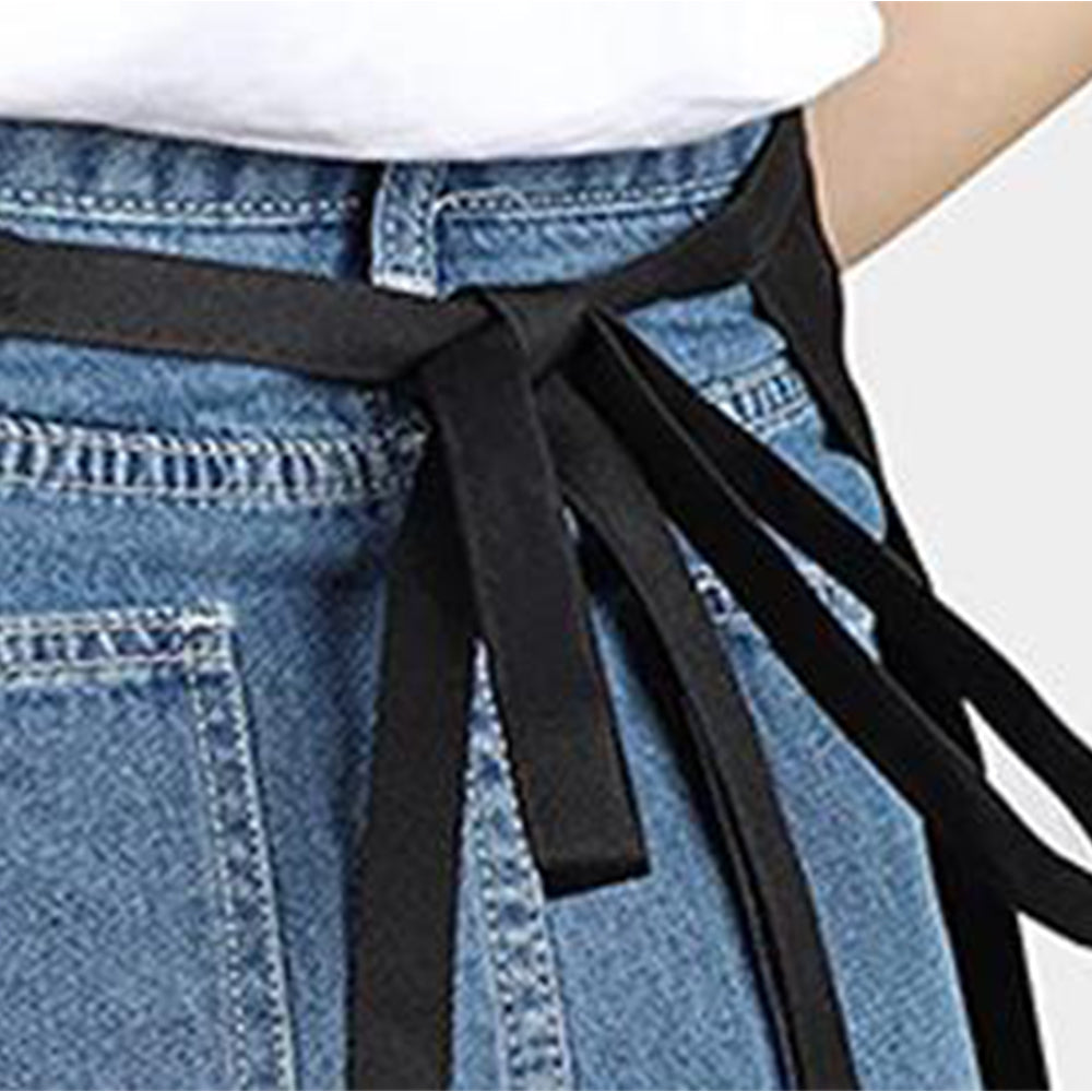 Short Half Waist Kitchen Apron with 3 Front Pockets