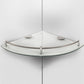 Glass Corner Bathroom Shelf with Stainless Steel Guard Rail