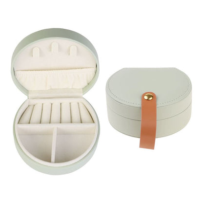PU Leather Mini Travel Jewelry Storage Box for Earring Necklace
