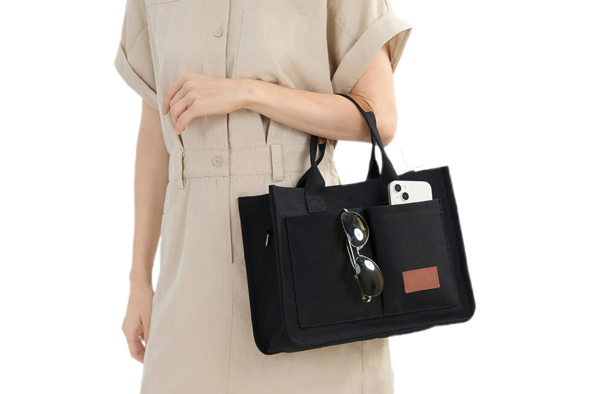 Tote Bag for Women With Compartments Canvas Crossbody Bags for Laptop Book