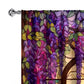 2Pcs Stained Glass Flower Wisteria Printed Curtain for Home Decor