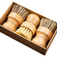 3PCS Bamboo Round Mini Dish Brush Natural Cleaning Brush Kitchen Scrubber Set