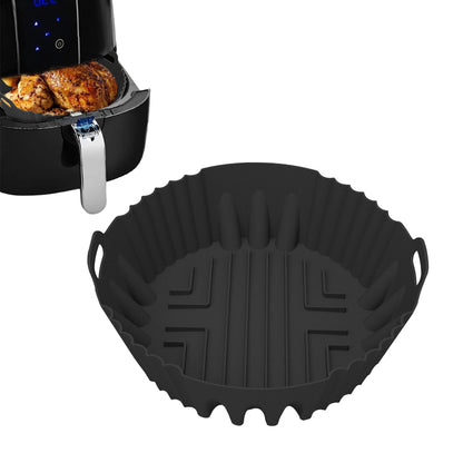 Silicone Round Baking Tray Pot with Handle for Air Fryer