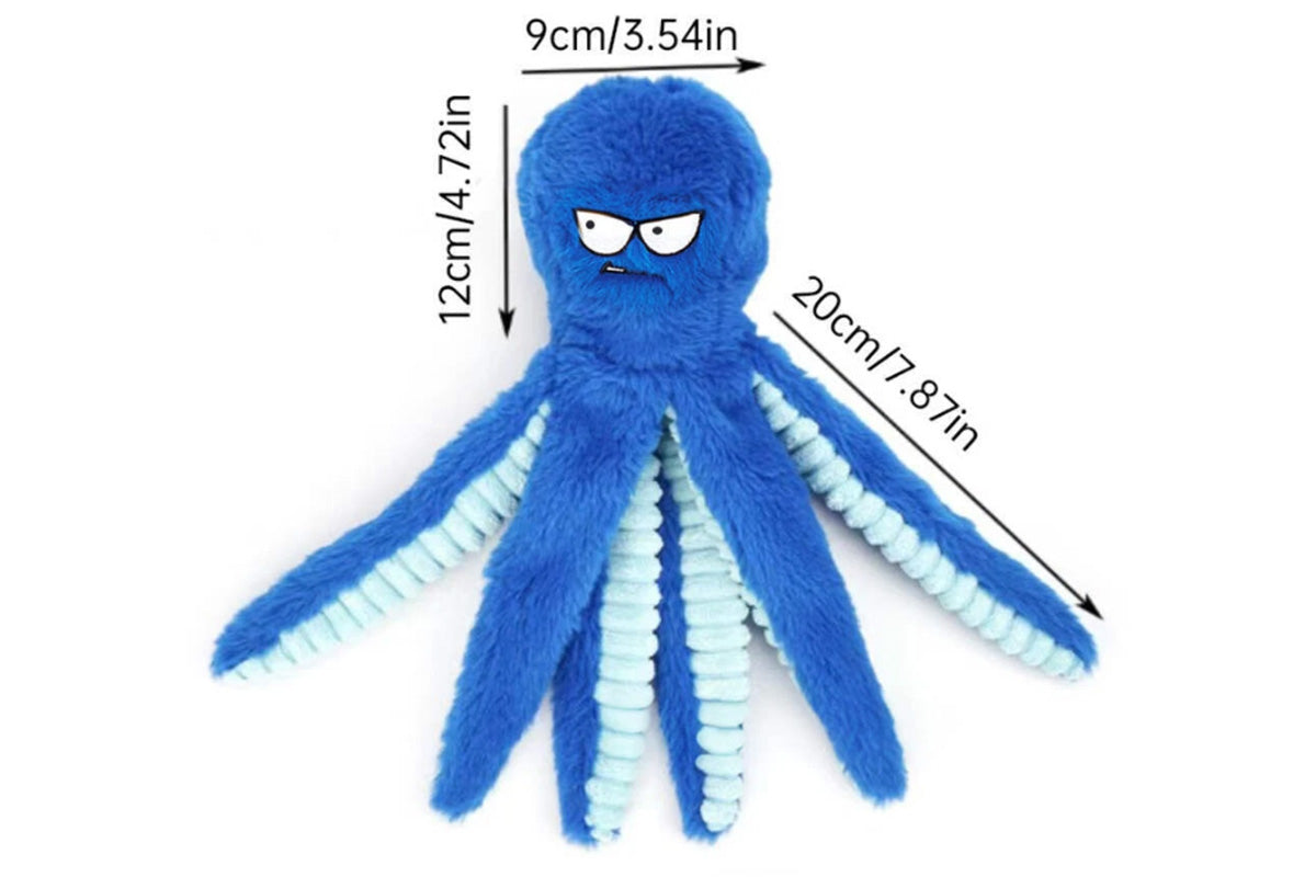Interactive Plush Squeaky Dog Toy with Crinkle Tentacles for Medium & Large Dogs