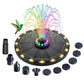 Solar Fountain with 8 Nozzles Colorful LED Lights for Bird Bath Garden Pool