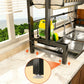 Over The Sink Dish Drying Rack Adjustable Large Capacity Stainless Steel Drainer with Cutlery Utensil Holders