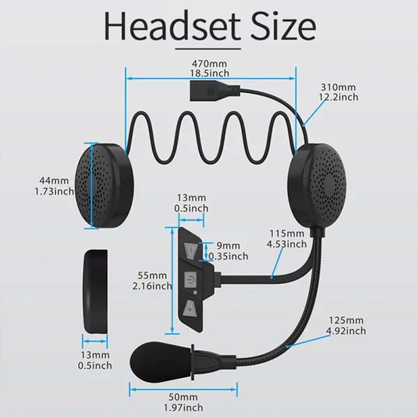 Motorcycle Helmet Bluetooth Headset with Mic