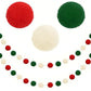 2PCS Christmas Pom Pom Garland Hanging Ball For Christmas Tree Party Decor