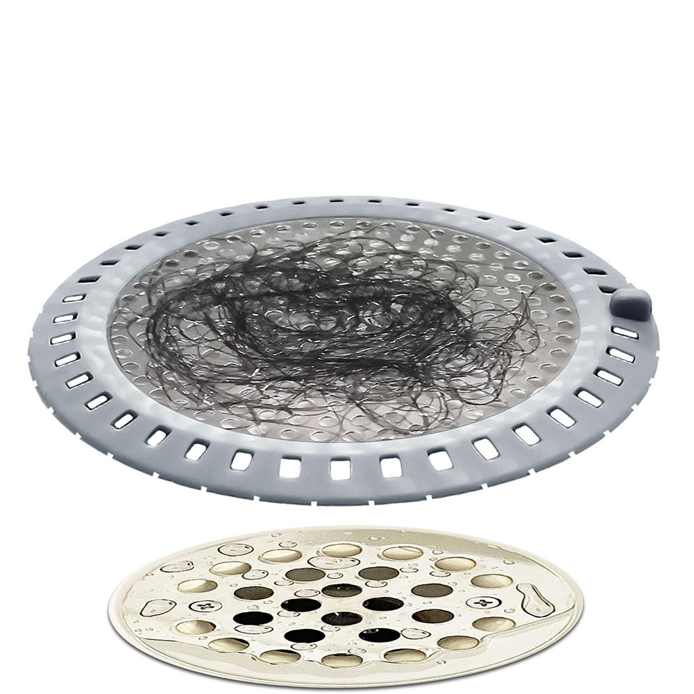 Weighted Metal Silicone Shower Drain Hair Catcher for Round Floor Drains