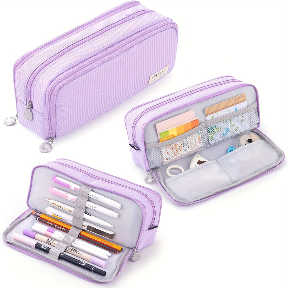 Large Pencil Case with Multiple Compartments Stationery Organizer for Students