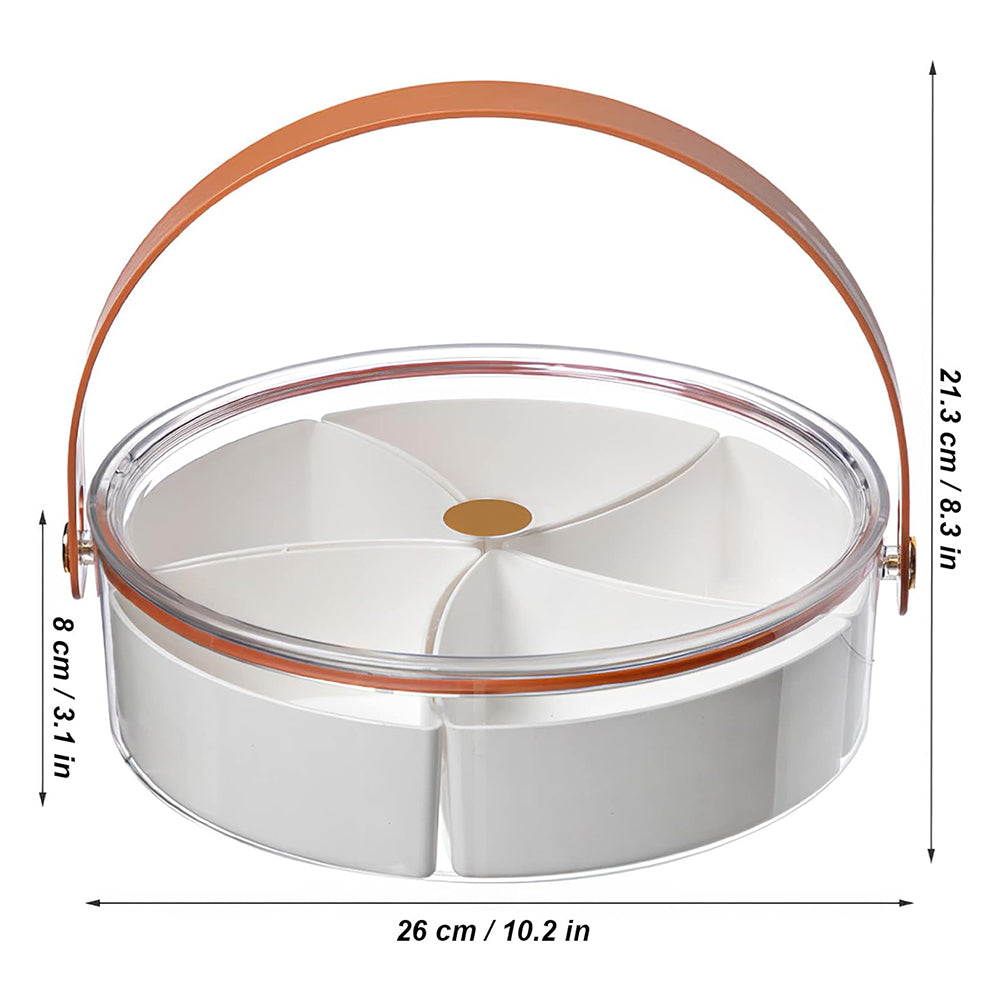 Divided Serving Tray with Lid and Handle Snack Platter Organizer