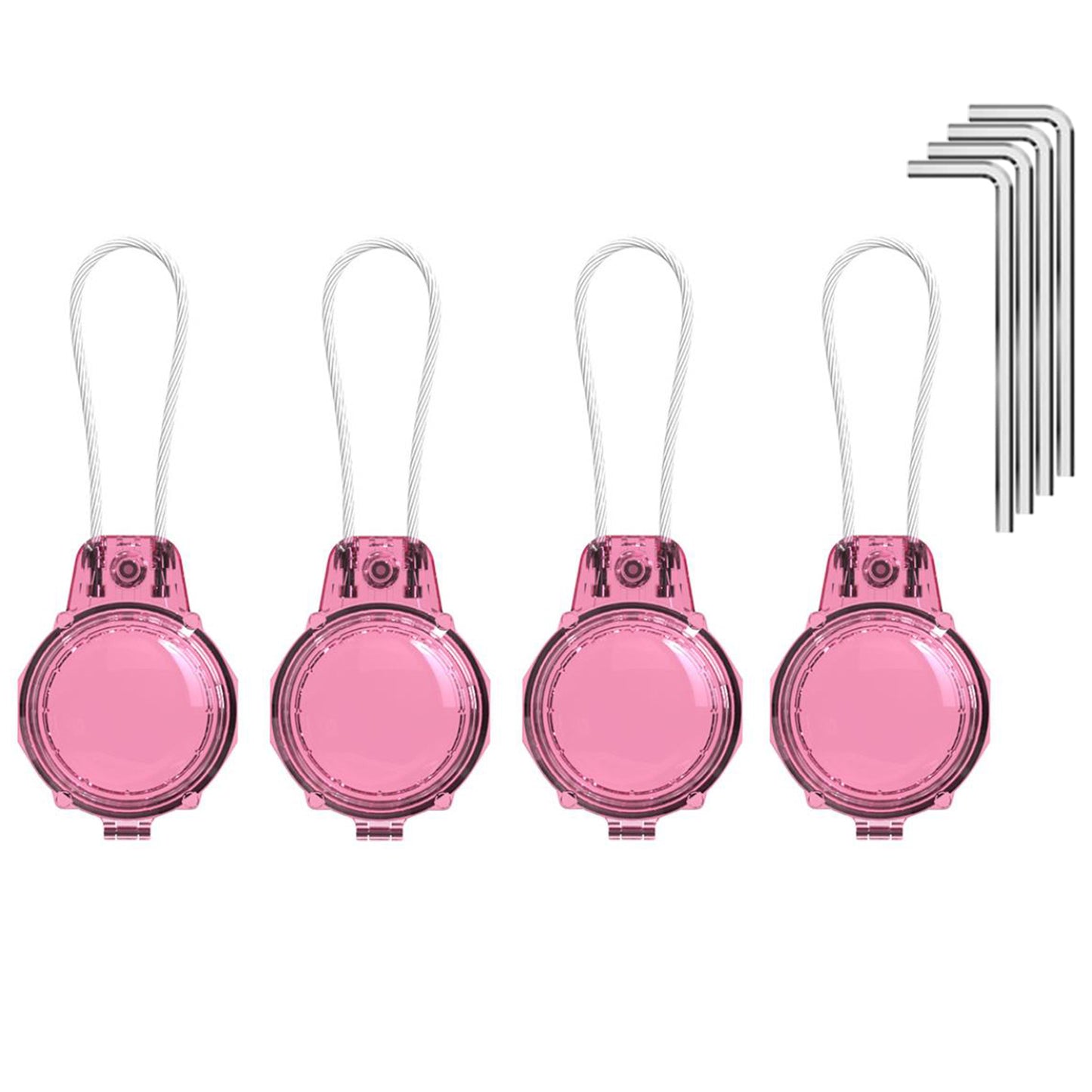 4Pcs Water-Resistant AirTag Key Lock Case Compatible with Apple AirTags
