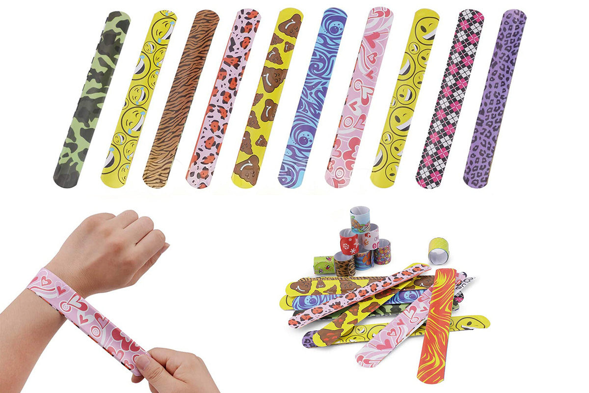 100Pcs Slap Bracelets Party Bracelet Gifts Birthday Decorations for School Holiday