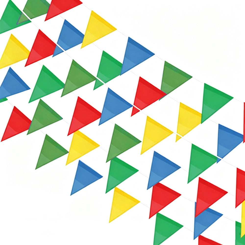 Colorful Triangle Pennant Banner Flags Set for Weddings Ceremonies Parties and Festivals