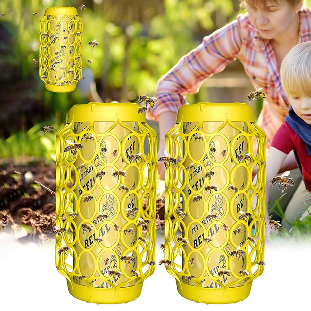 Wasp Trap Outdoor Hanging Carpenter Bee Trap Wasp Killer Insect Catcher Tool with 8 Stickers