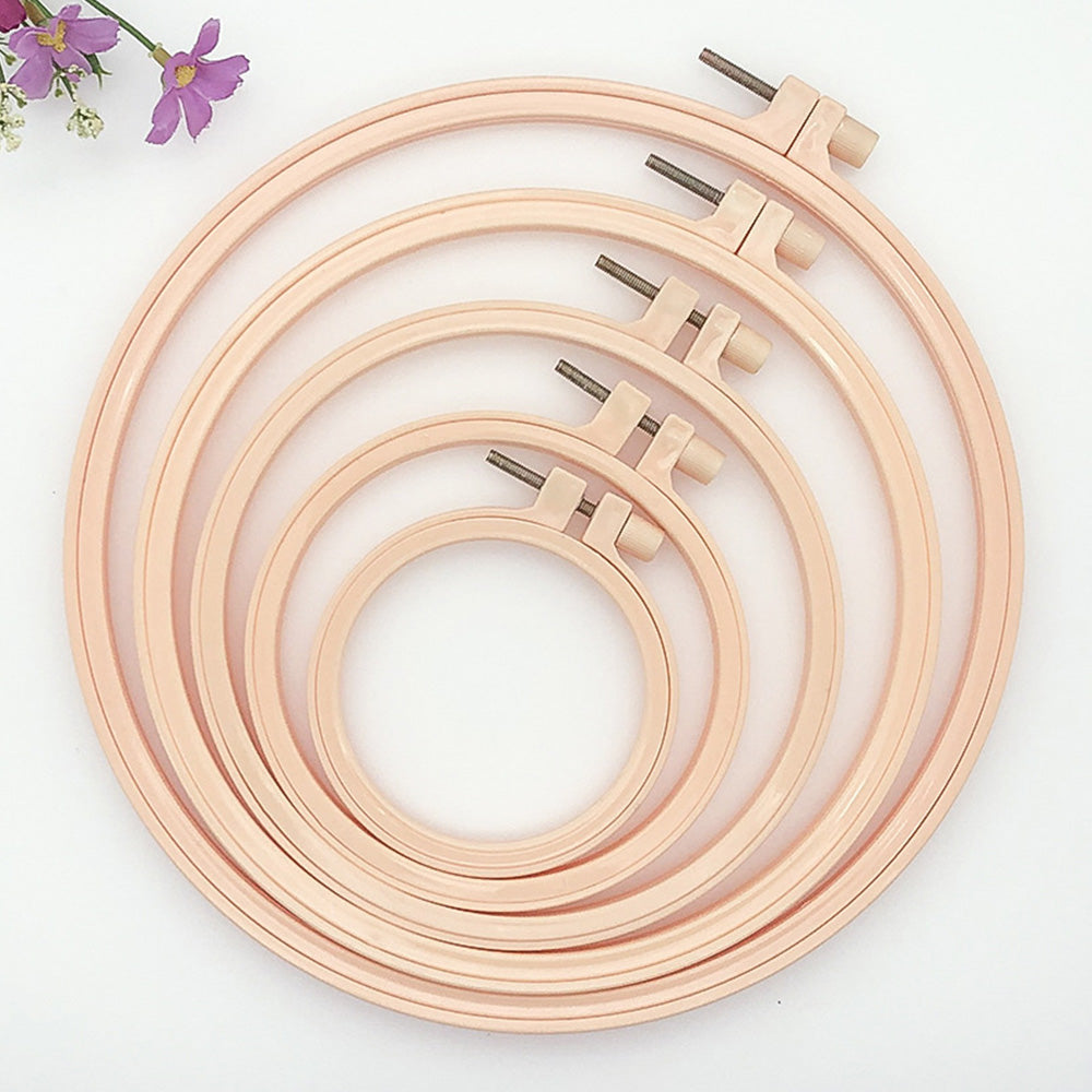 6 PCS Embroidery Hoops with 16 Needles Plastic Cross Stitch Hoops for Crafts