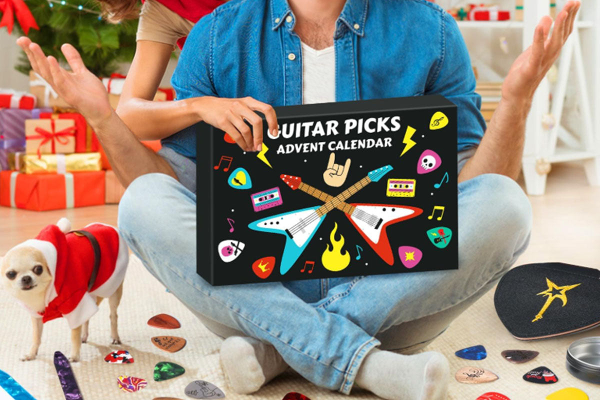 Guitar Picks Advent Calendar Christmas Gift for Guitar Bass Ukulele Players