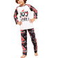 Family Matching Outfits Christmas Tree Snowflake Letter Printed Long Sleeve Pyjama Set