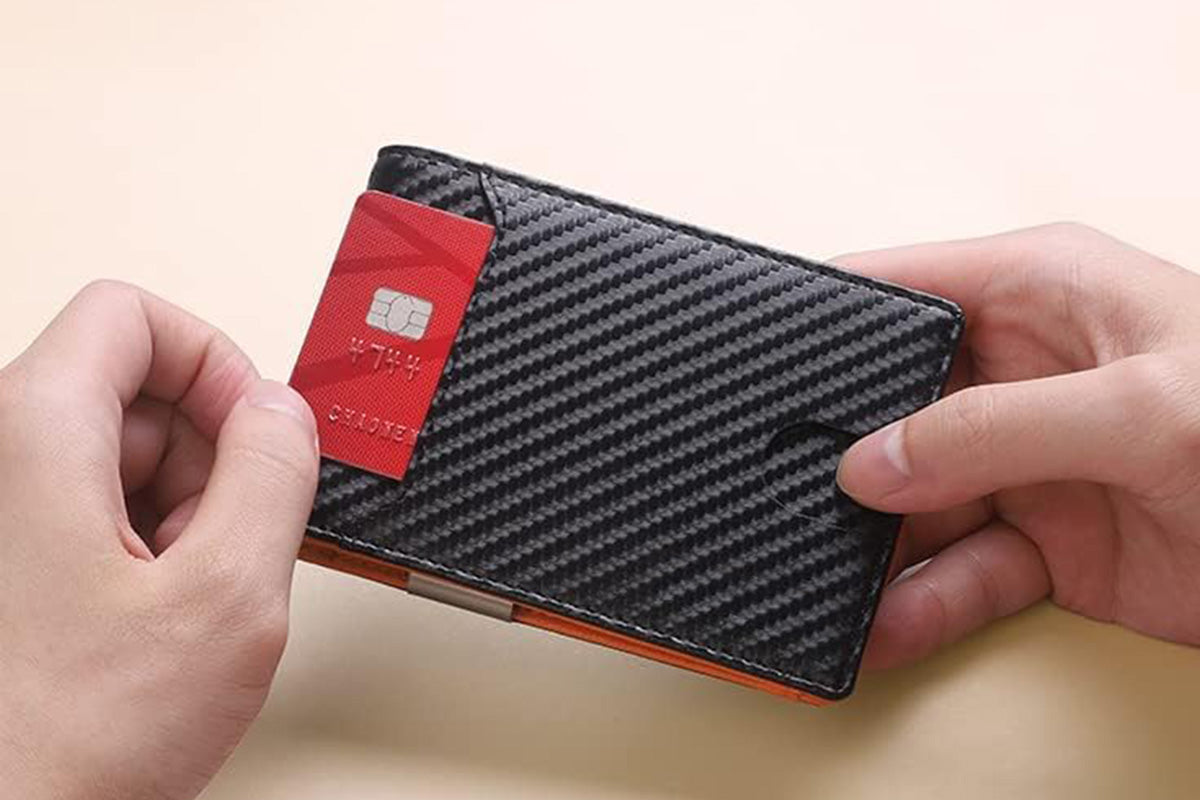 Mens Slim Wallet Leather Money Clip RFID Blocking Front Pocket Bifold Thin Card Holder