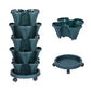 5 Tier Vertical Garden Strawberry Stackable Planter with Drainage and Casters