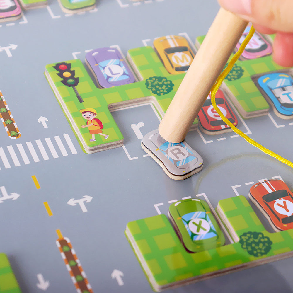 Adhesive Letter Matching Parking Maze Learning Educational Toddler Toy