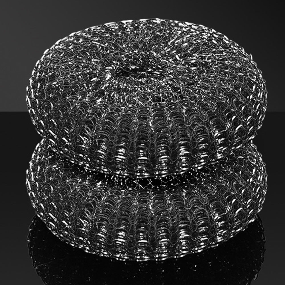 Steel Wool Cleaning Brush with Handle and 5 Replacement Heads for Kitchen