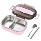 304 Stainless Steel 2-Grid Insulated Bento Lunch Box with Compartments