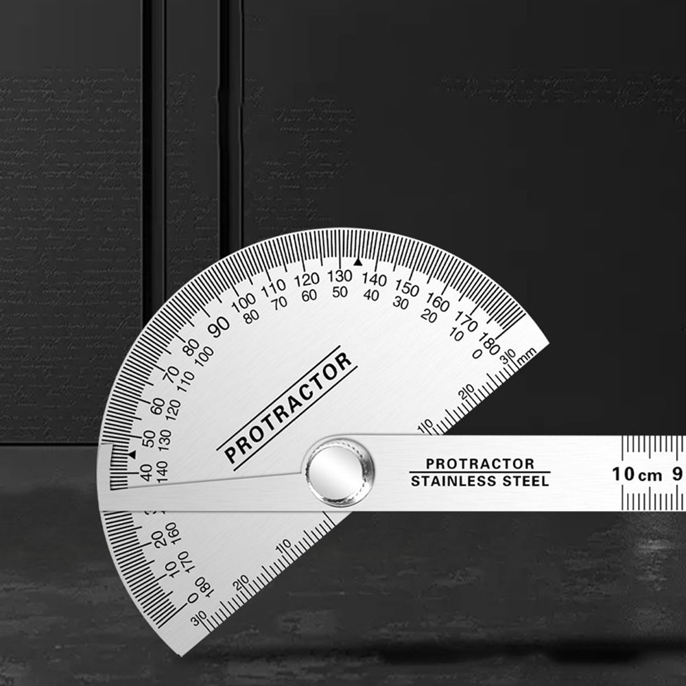 180 Degree Stainless Steel Protractor Angle Finder Arm Measuring Gauge Ruler