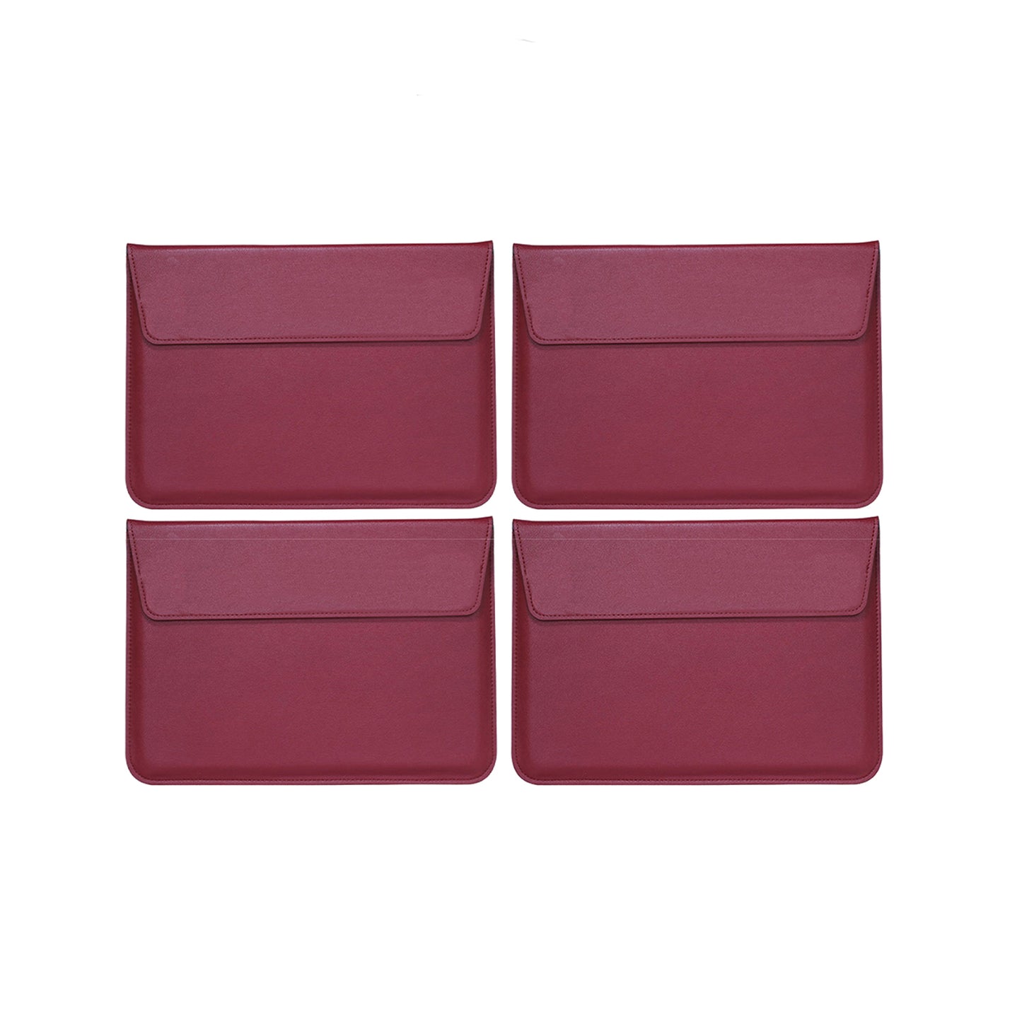 4Pcs PU Leather Sleeve Case Laptop Bag with Stand for Macbook 11 13 15 inches