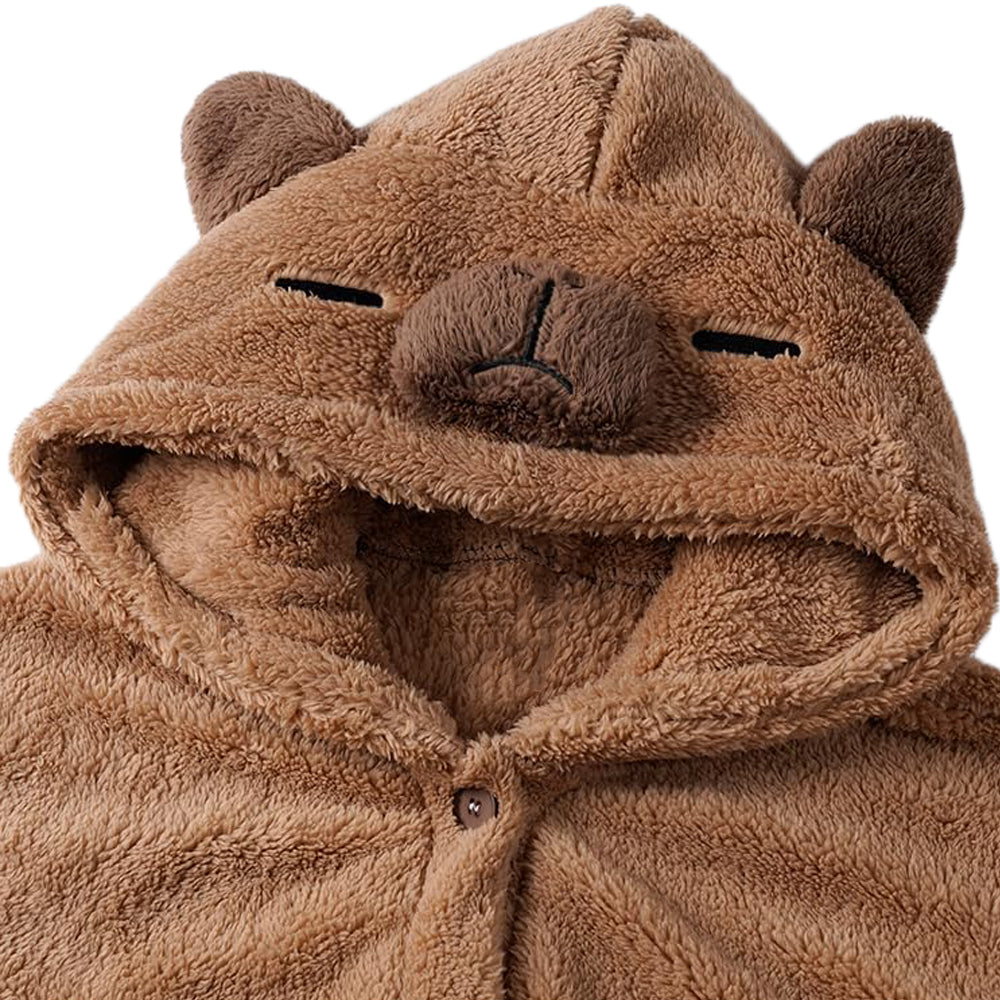 Hooded Plush Onesie Pajamas for Women Winter Sleepwear with Pockets