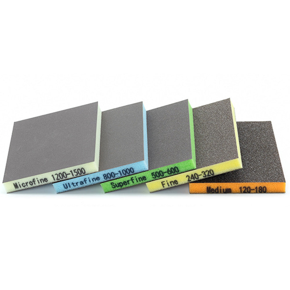 5 Pcs Double-Sided Flexible Sponge Sanding Pads in 5 Grits for Crafts