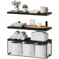 3 Piece Engineered Wood Wall Shelves with Metal Storage Basket