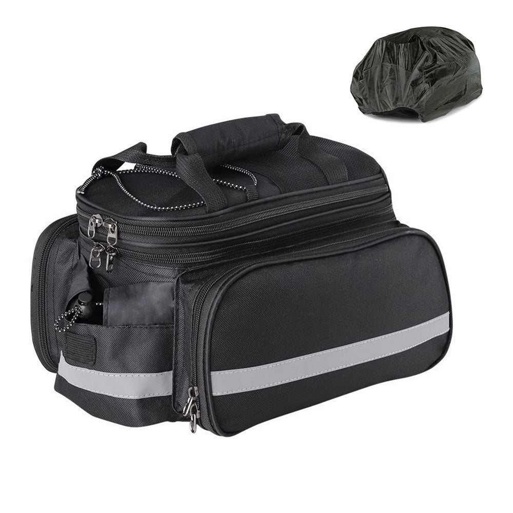 Bicycle Rear Seat Bag Bike Rack Bag Cycle Luggage Carrier Expandable Trunk Bag with Rain Cover