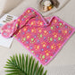 Pet Mat Paw Print Cat Dog Puppy Fleece Soft Pet Blanket Bed Cushion-Pink