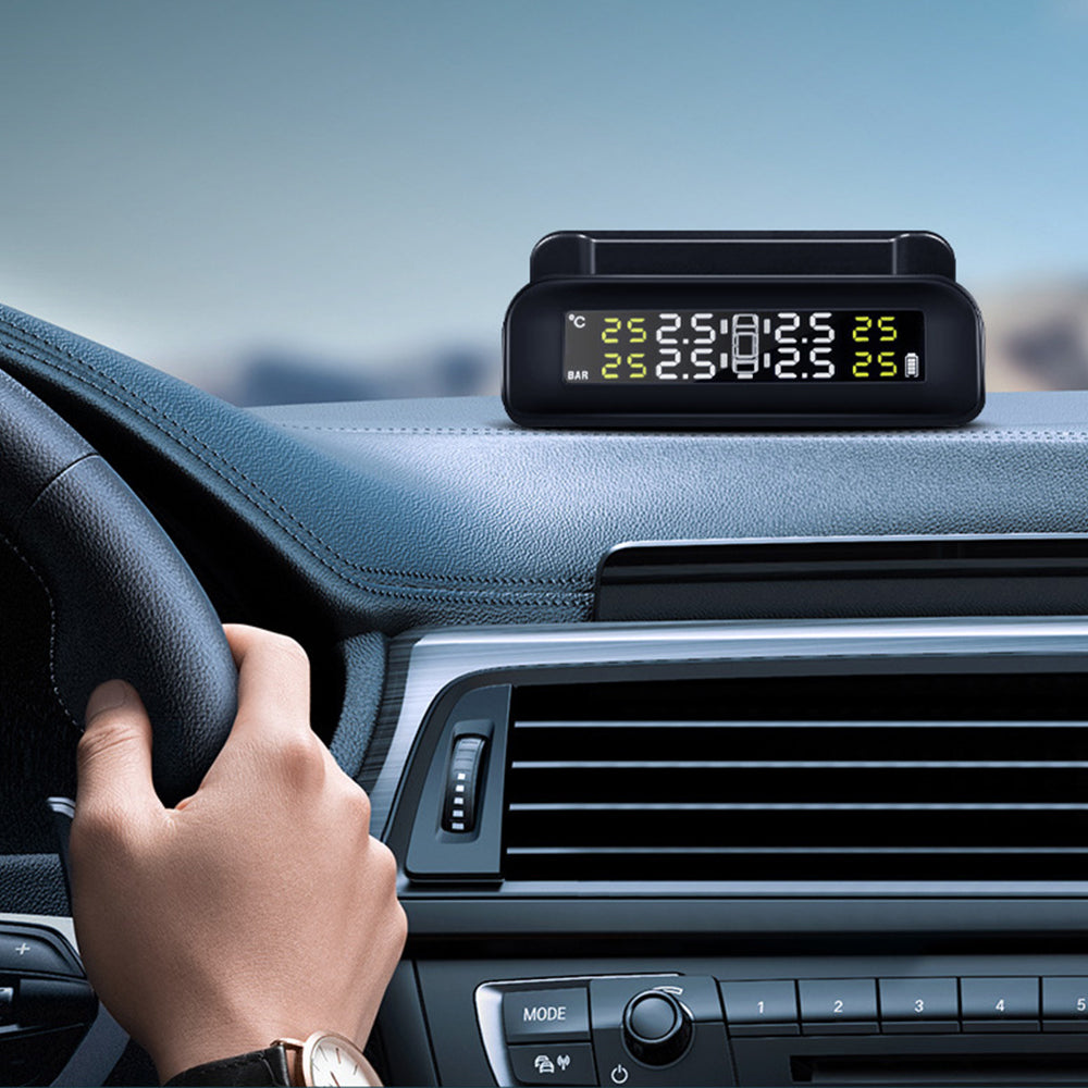 Solar Wireless Smart Tire Pressure Monitor with External Sensors