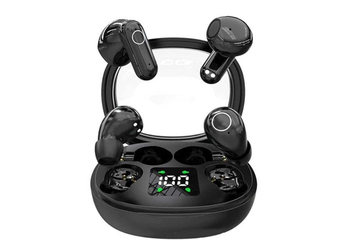 2 Pairs Wireless Earbuds Bluetooth Earphones with LED Digital Display Charging Case