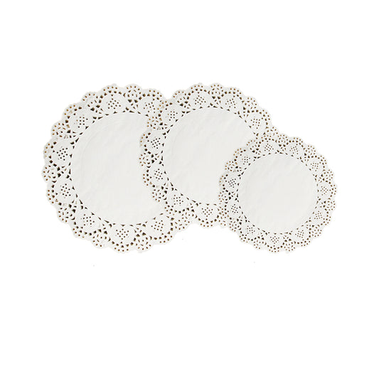 3Pcs Round Hollow Lace Paper Doilies